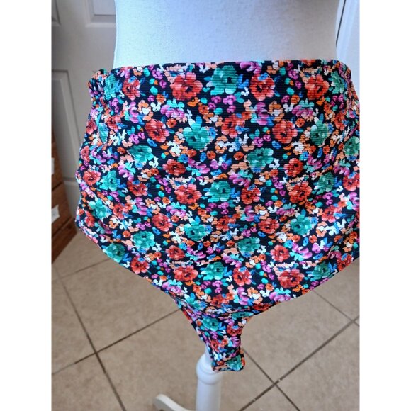 Salty Honey Womens Swimsuit Floral Print 2 Piece Top XXL Bikini Large Beachy - Picture 7 of 16